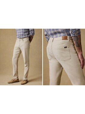 Faherty Mens Stretch Terry 5-Pocket Pant Stone Pants Size 30x29* Beige AN EXC